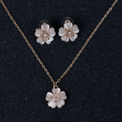 Opal Cherry Blossom Jewelry Set for Pakistani Brides