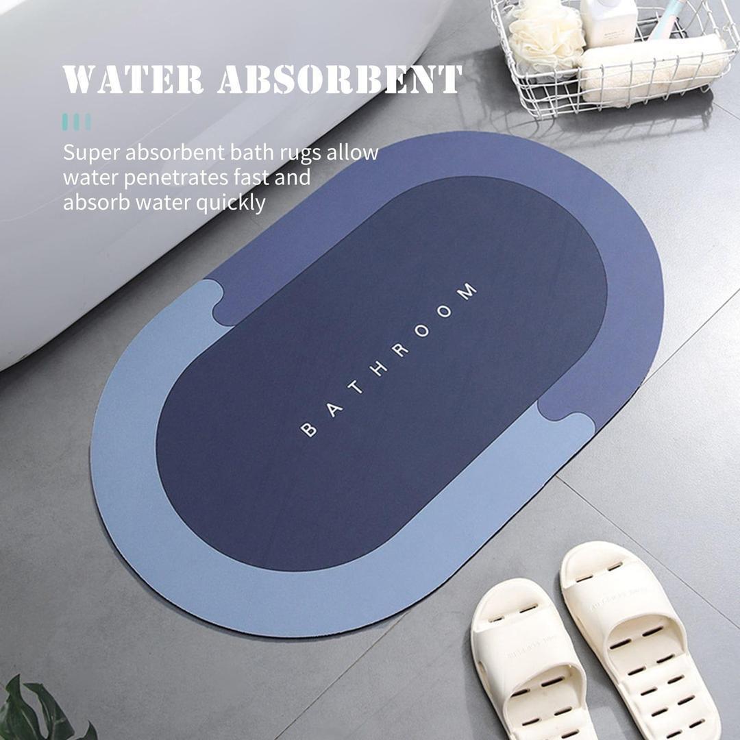 Silicone Bathroom Door Mat Non-Slip Black
