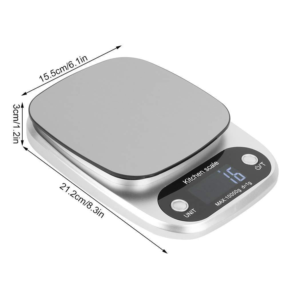 Digital Kitchen Scale 10kg Silver ABS