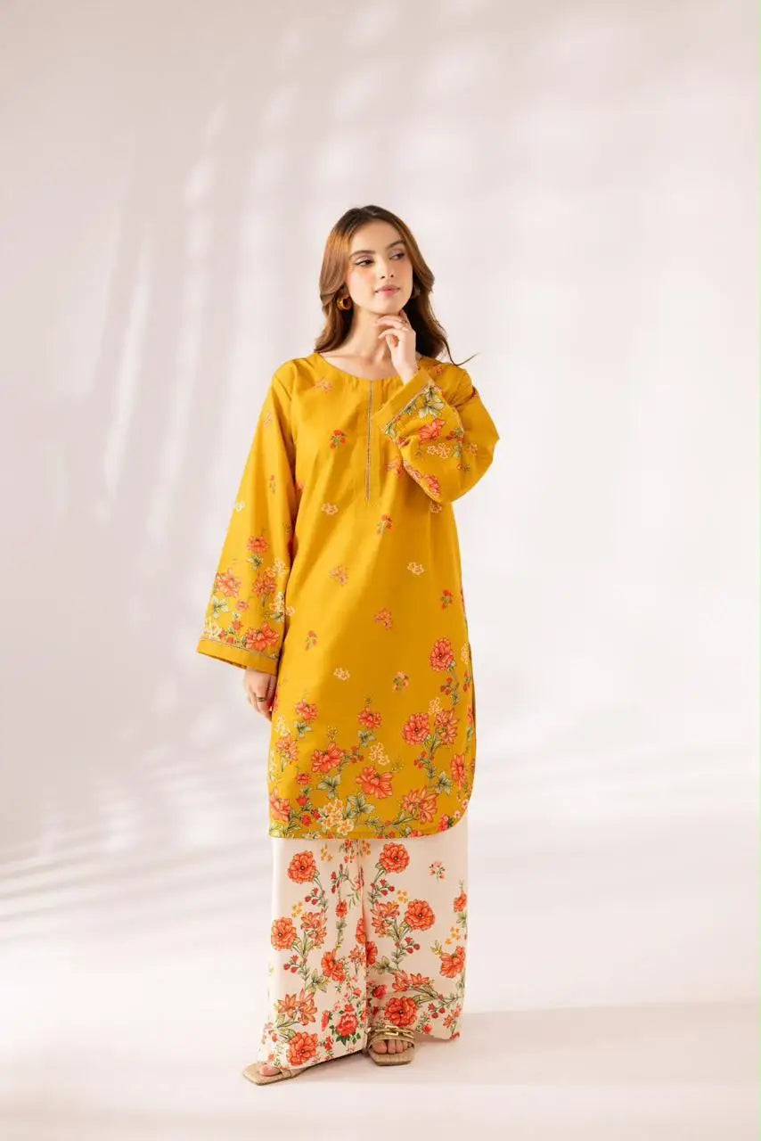Women's Digital Printed Doria Lawn Cord Set 2PC | Soft Doria Lawn Summer Dress | Casual Printed Co-Ord Set | Stylish Ladies Outfit | Ready to Wear