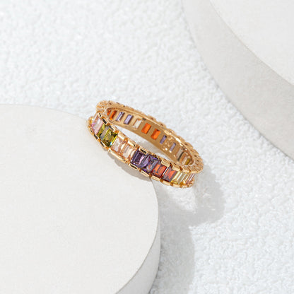 Colorful Zircon Ring Korean Style Affordable Jewelry