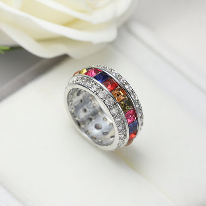 Colorful Zircon Ring Korean Style Affordable Jewelry