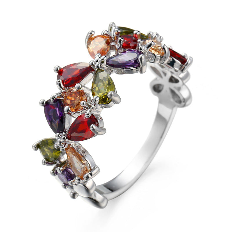 Colorful Zircon Ring Korean Style Affordable Jewelry