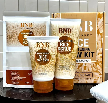 Rice Extract Bright & Glow Facial Kit for All Skin Types