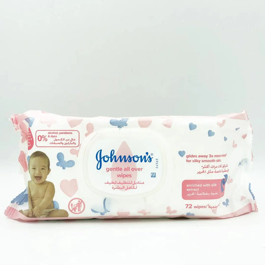 Johnson's 72 Pcs Gentle Wet Wipes for Daily Baby Care