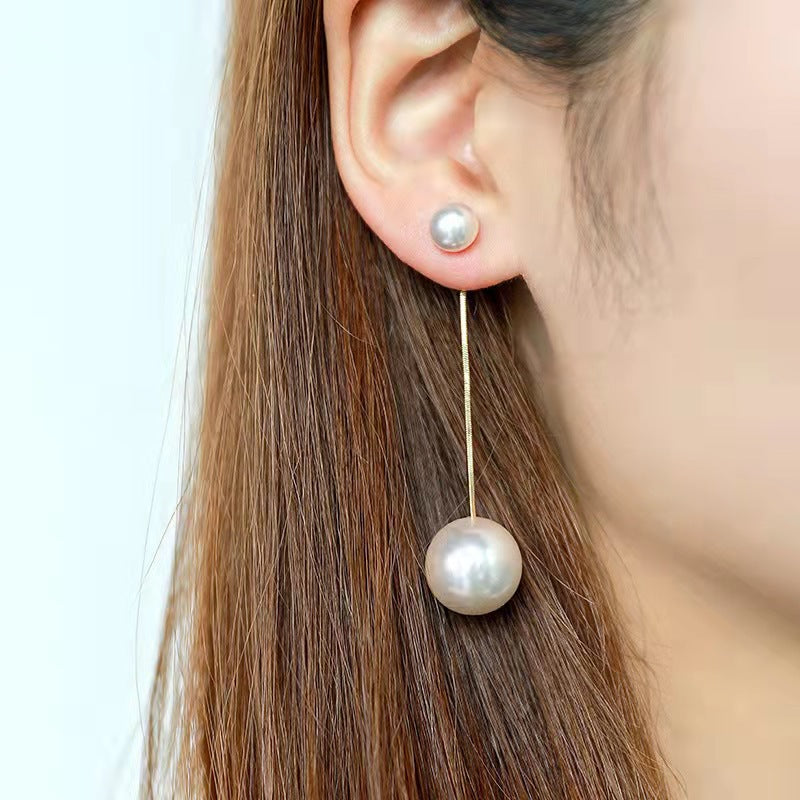 AWJ-157 Elegant Pearl Hanging Korean Earrings – Stylish, Lightweight & Trendy Fashion Jewelry for Women