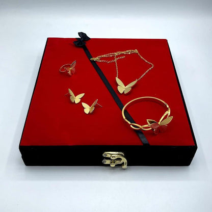 Golden Butterfly Necklace Set for Women