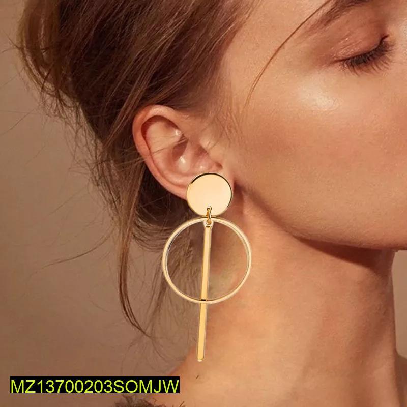 Golden Geometric Earrings for Women, Lightweight & Durable