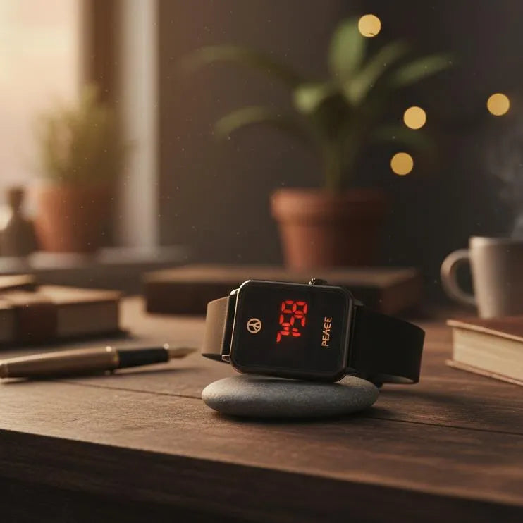 Modern Bluetooth Smartwatch with LED Display & Silicone Strap