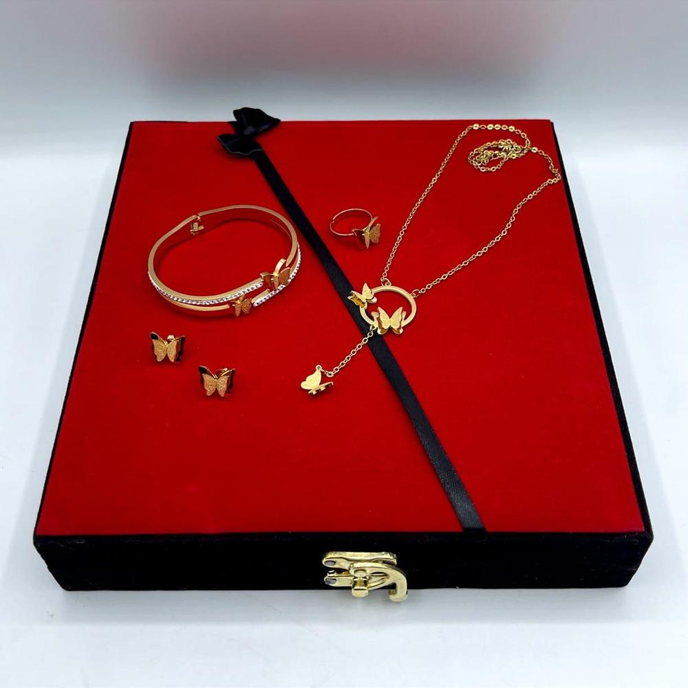 Golden Plated Butterfly Necklace Set for Pakistani Women