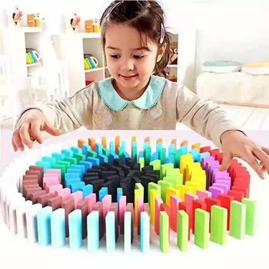 Wooden Dominos Set for Kids Color Matching & Learning