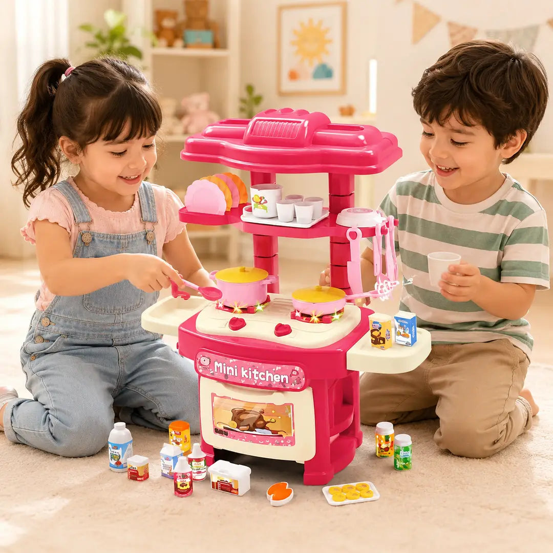 Girl's Plastic Kitchen Set