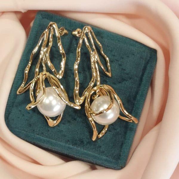 Gold Plated Flower Earrings for Women