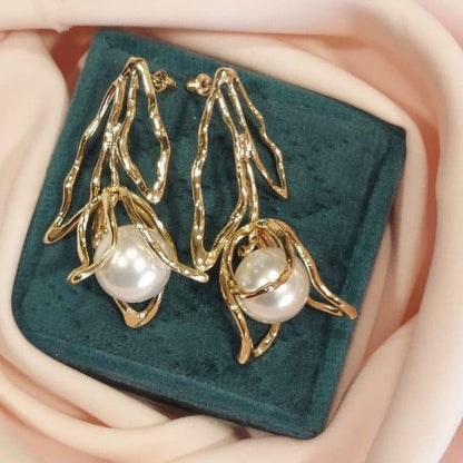 Gold Plated Flower Earrings for Women