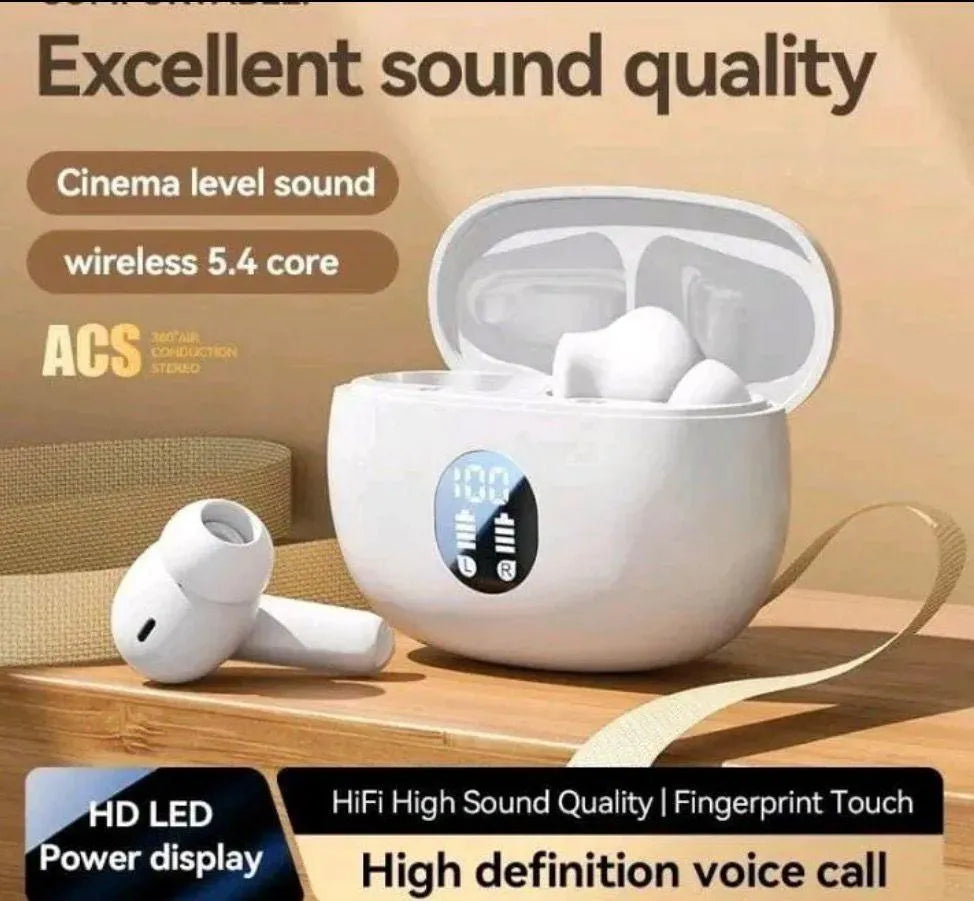 Premium Wireless Earbuds Black Yellow Bluetooth 5.3
