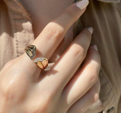 Adjustable Butterfly Ring Golden Plated For Girls Daily Wear