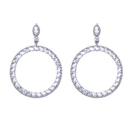 Geometric Circle Earrings S925 Silver Zircon Stones