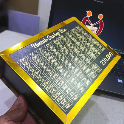 *Product Name*: Umrah Savings Box Golden Black Wood 210k