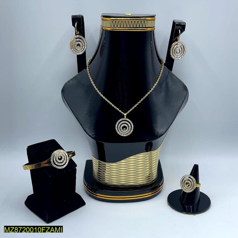 Golden Plated Spiral Necklace Set for Women