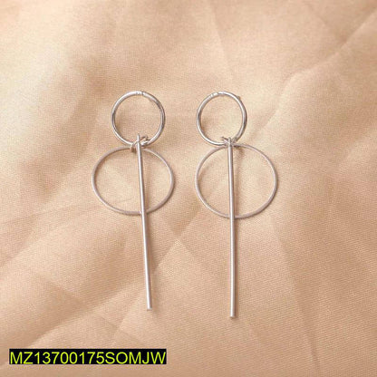 Silver Plated Geometric Drop Earrings for Women