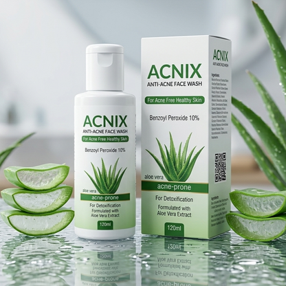 ACNIX Anti Acne Face Wash Deep Cleansing Formula With Benzoyl Peroxide And Aloe Vera 120 ml
