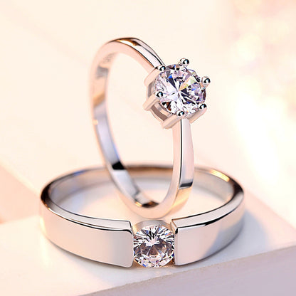 Sterling Silver Couple Wedding Ring for Men Women