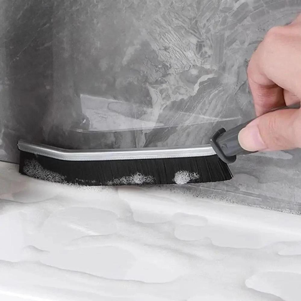Compact Grey Cleaning Brush for Home & Car