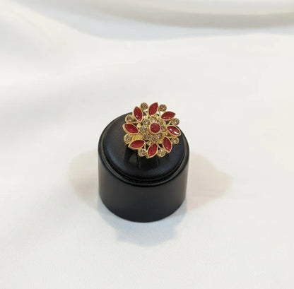 Adjustable Maroon Ring for Women Wedding Eid Daily Wear