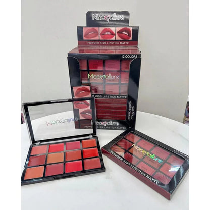 Mocallure 12-Color Lip Palette Velvet Glossy Long Lasting