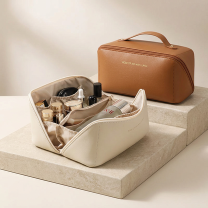 Makeup Pouch Waterproof Leather Travel Storage