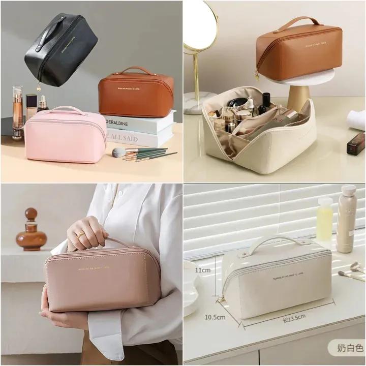 Makeup Pouch Waterproof Leather Travel Storage