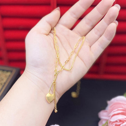 Gold Flower Necklace for Women Wedding Retro Style