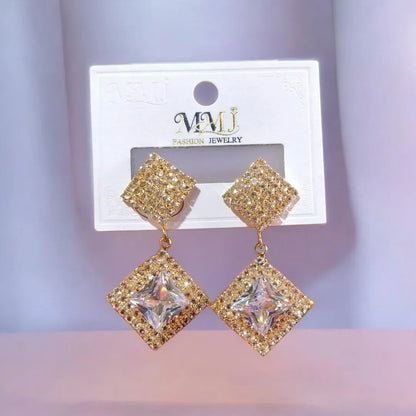 Gold Plated Crystal Earrings for Women