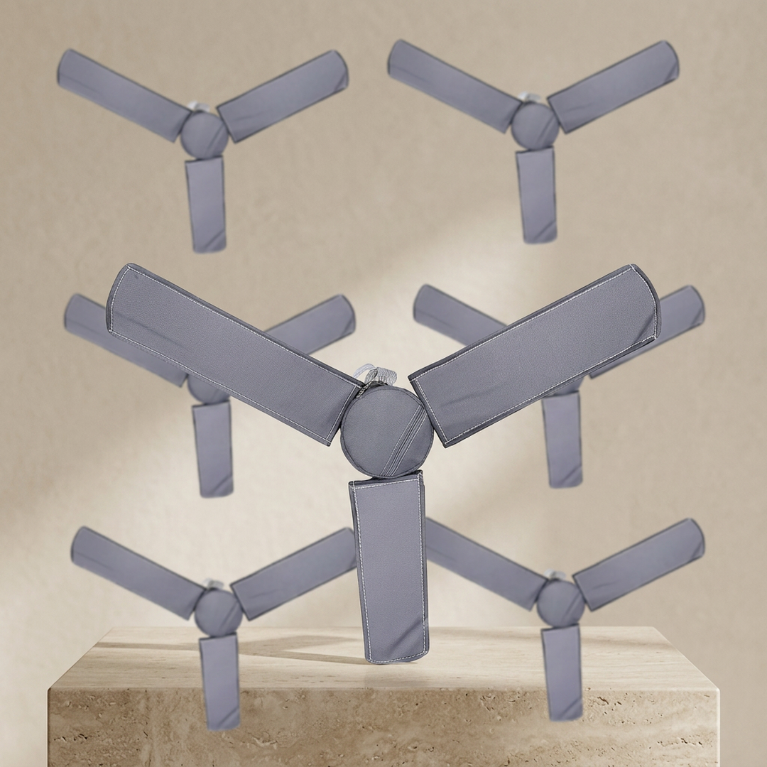 Grey Ceiling Fan Covers 6 Pcs Dust Proof Moisture Resistant