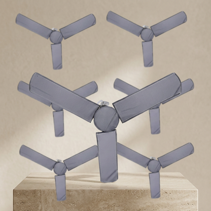 Grey Ceiling Fan Covers 6 Pcs Dust Proof Moisture Resistant