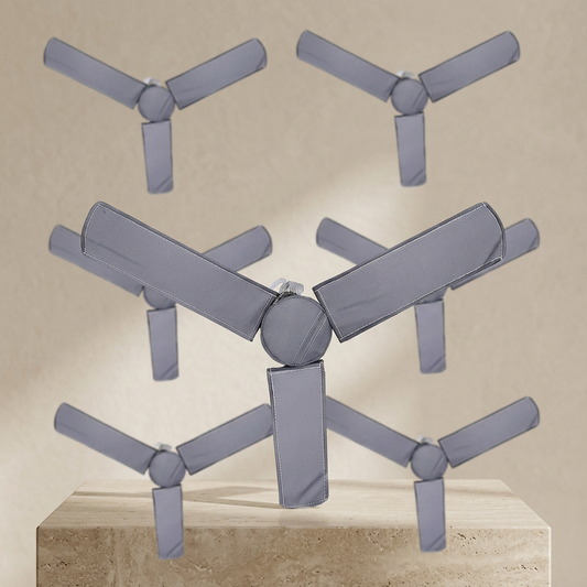 Grey Ceiling Fan Covers 6 Pcs Dust Proof Moisture Resistant