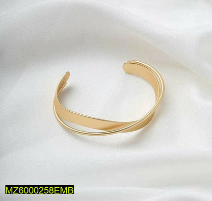 Women Zigzag X Gold Plated Bracelet Lightweight Party Wear