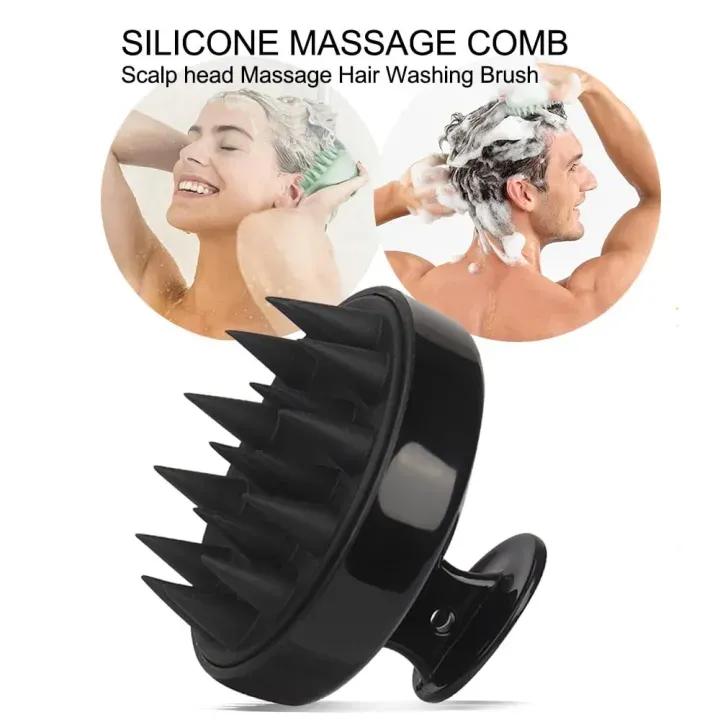 Silicone Scalp Massager Brush Pink Black