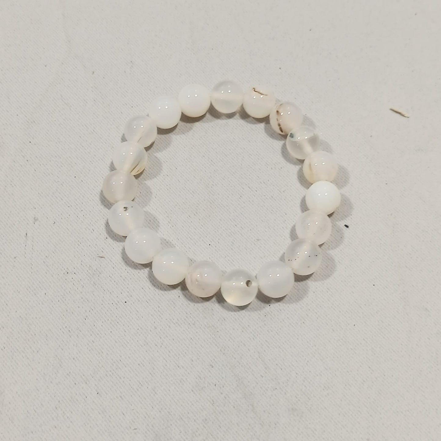 Natural Milky White Aqeeq Stone Bracelet - Genuine Gemstone Beaded Wristband Elegant Handcrafted Jewelry For Men And Women Fashion Accessory
