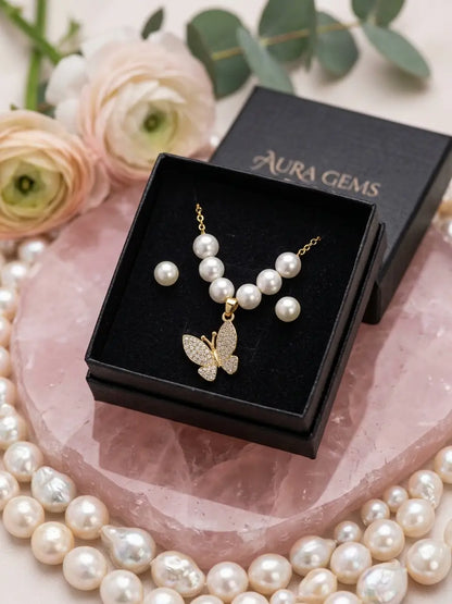 Modern Design Gold Plated Crystal Pendant Set