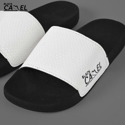 Black Camel Cobra Texture Slippers White Black