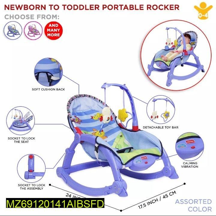 Portable Baby Rocking Bouncer with Vibration & Socket Locks
