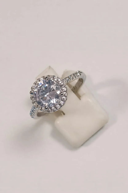 Army Gun Design Silver Plated Zircon Adjustable Ring