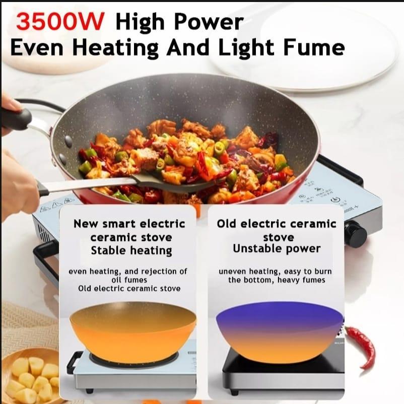 Portable Electric Stove 3500W Stainless Steel White Black
