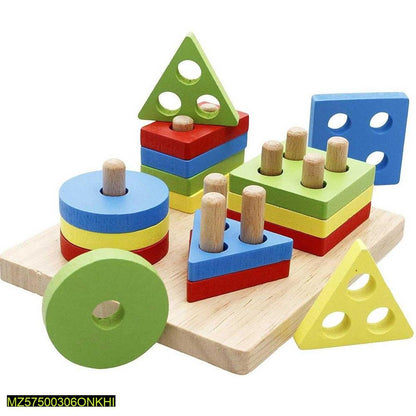 Wooden Shapes Sorter Toy for Kids Educational Play