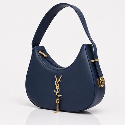YSL Hobo Bag Plain Leather Adjustable Handle