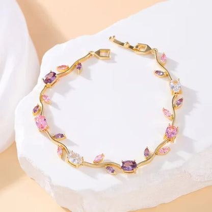 Tulip Bracelet – Premium Quality Stainless Steel Elegant Bracelet for Women ~ Without Box | Golden Base