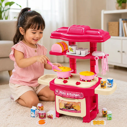 Girl's Plastic Kitchen Set
