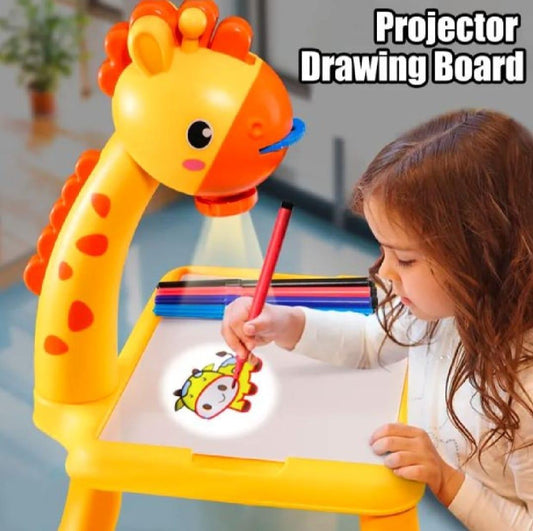 LED Projection Drawing Board for Kids Yellow 3-in-1 Creative Toy