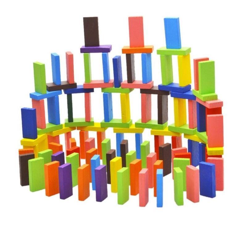 Wooden Dominos Set for Kids Color Matching & Learning
